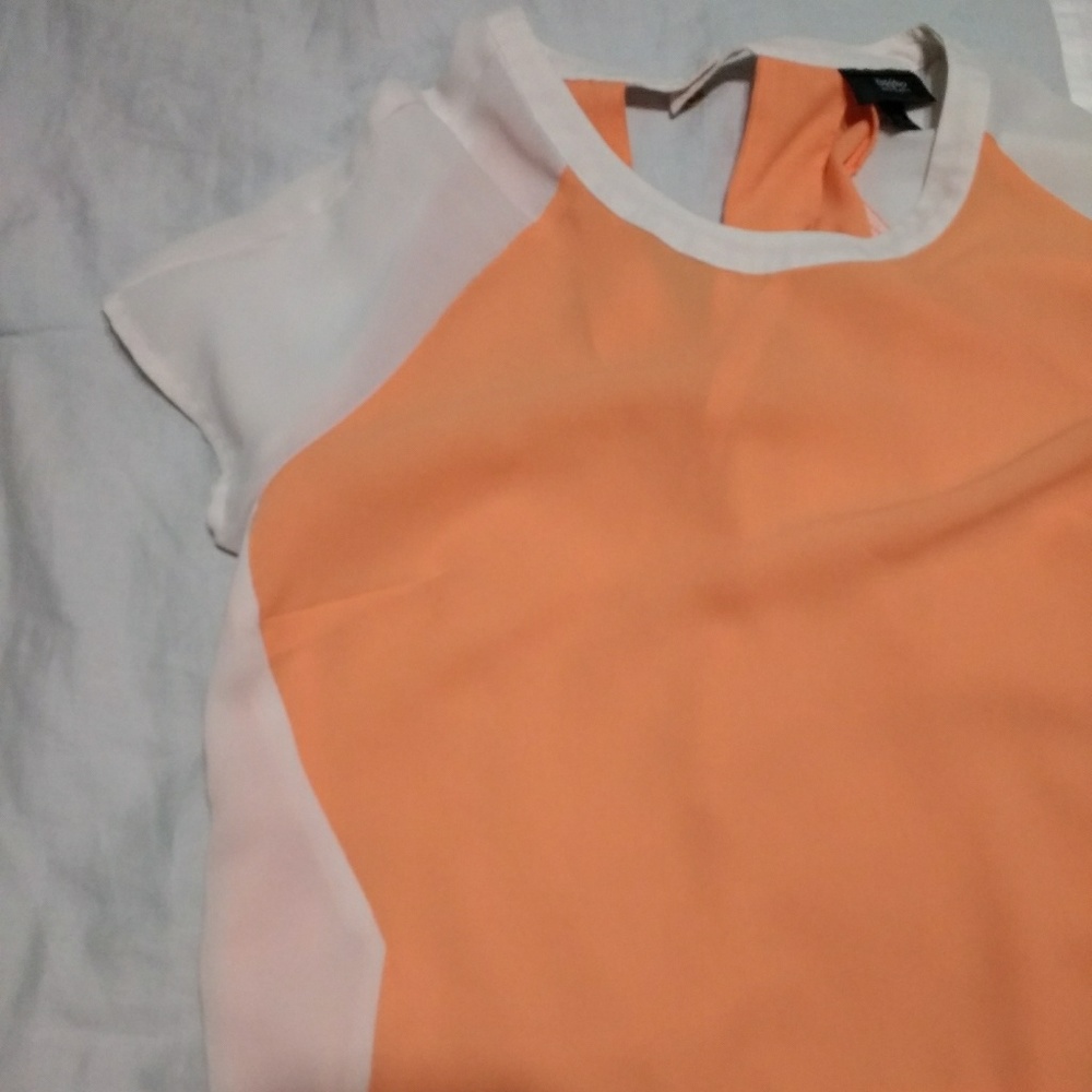Orange short sleeve blouse